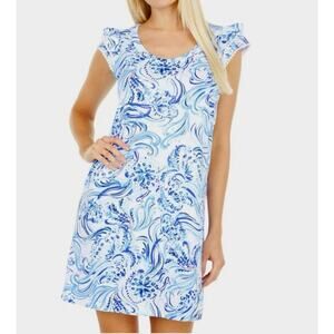 Lilly Pulitzer Bridgitte Cotton Shift Dress in Resort White Don't Be Jelly SZ S